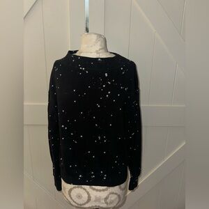 Pilcro Anthropologie Black sweatshirt with silver splat